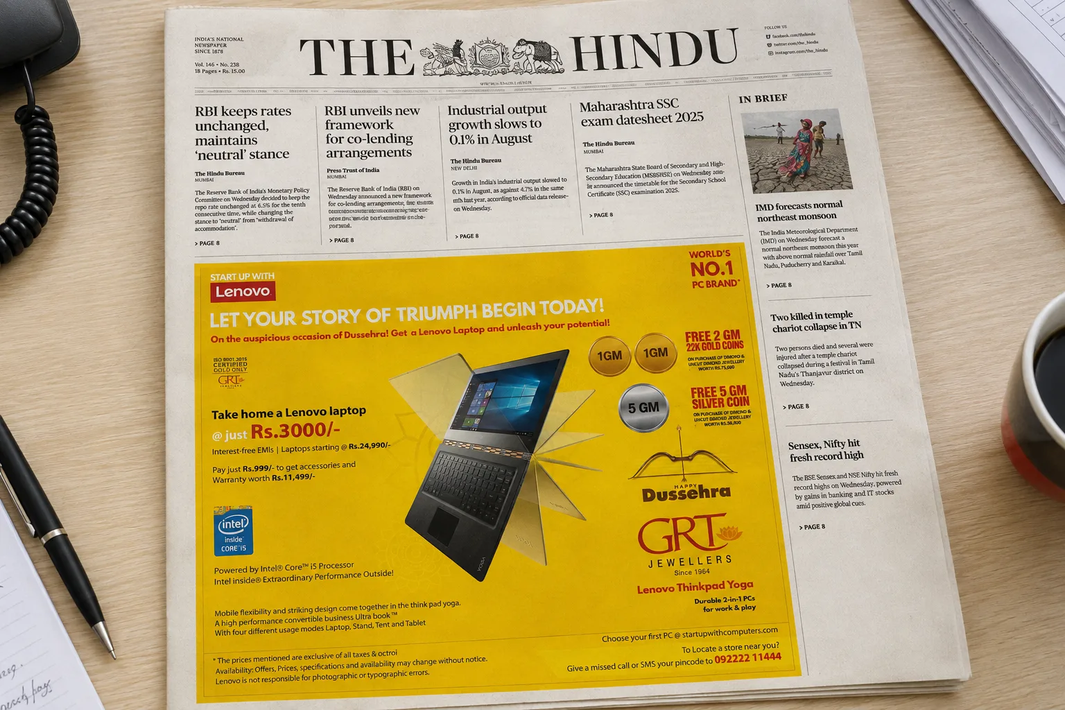 Lenovo x GRT Jewellers — Press Ad
