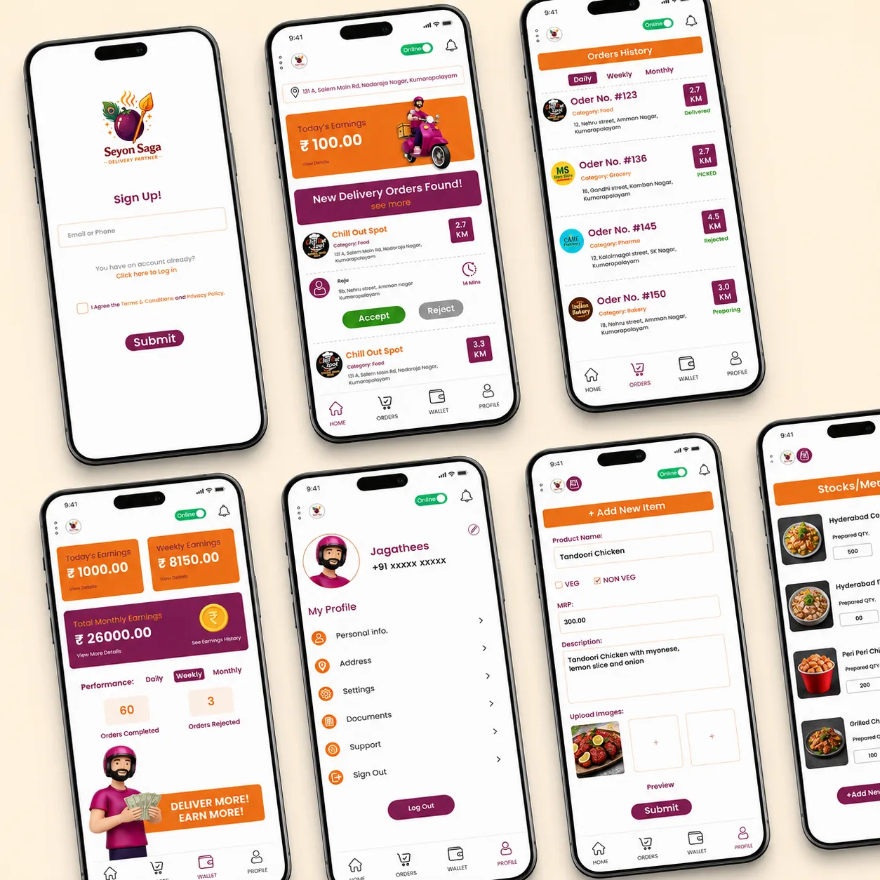 Seyon Saga — Delivery App UI Kit